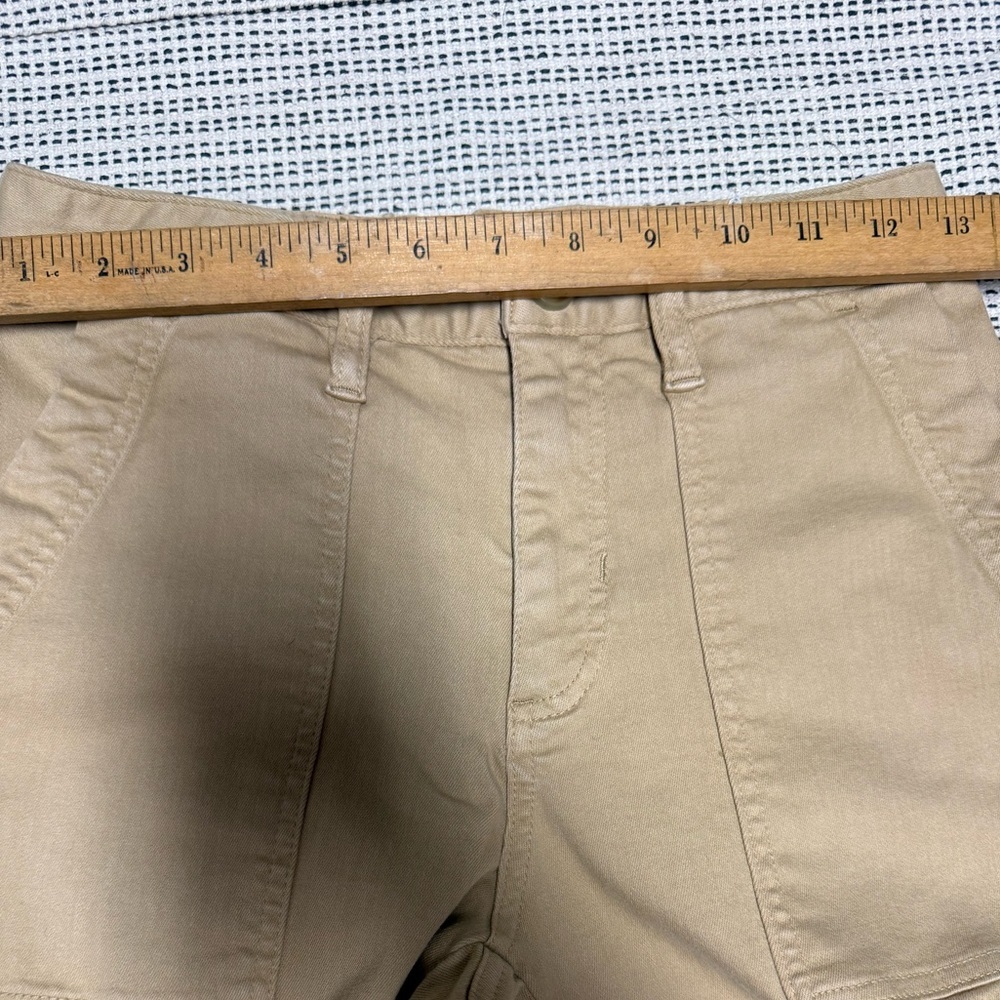 2 Tommy Bahama Woman’s White and Khaki Cotton Crop Ankle Pants - Picture 3 of 13